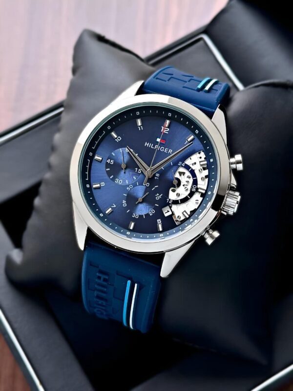 Tommy Hilfiger Casual Blue Chronograph Skeleton Dial Men’s Watch – Premium Collection