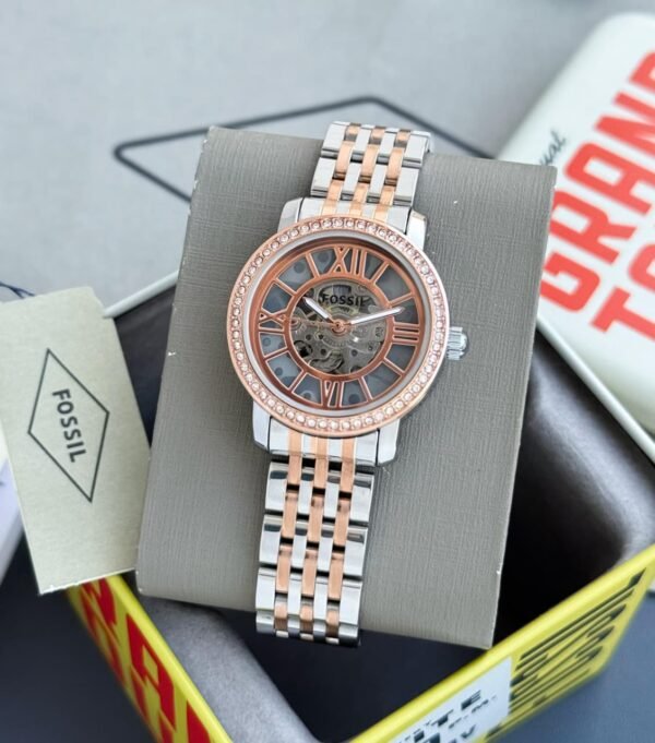Fossil Automatic Women’s Watch – Two-Tone Rose Gold Stainless Steel Edition