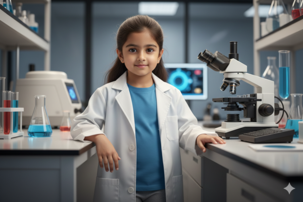 Young Scientist in Modern Lab