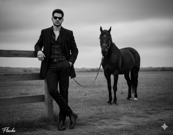 Custom AI Image - Viral 4K AI Dark Knight Aesthetic: Black Horse & Monochrome Luxury - 3